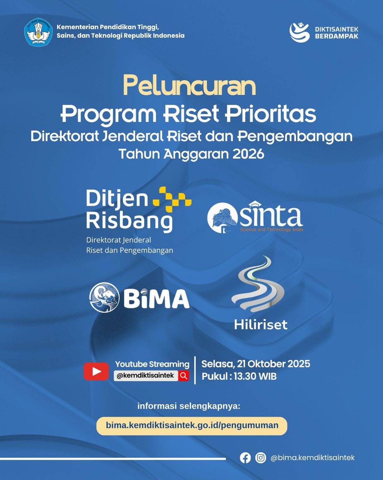 Kemdiktisaintek Luncurkan Program Riset Prioritas Tahun Anggaran 2026: Dorong Kolaborasi dan Hilirisasi Inovasi Nasional