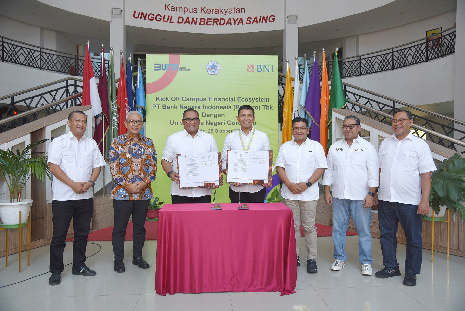 UNG dan BNI Perkuat Kerja Sama Institusi Lewat Kick Off Campus Financial Ecosystem