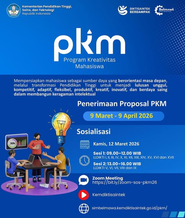 Program Kreativitas Mahasiswa (PKM) Tahun 2026 Resmi Dibuka