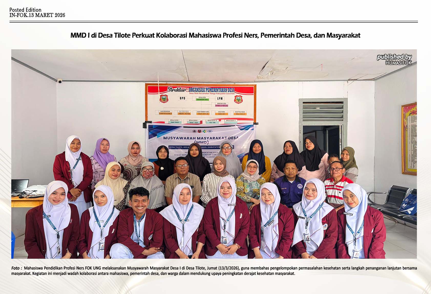 Mahasiswa Ners UNG dan Warga Tilote Bedah Solusi Kesehatan Lewat Program MMD 1