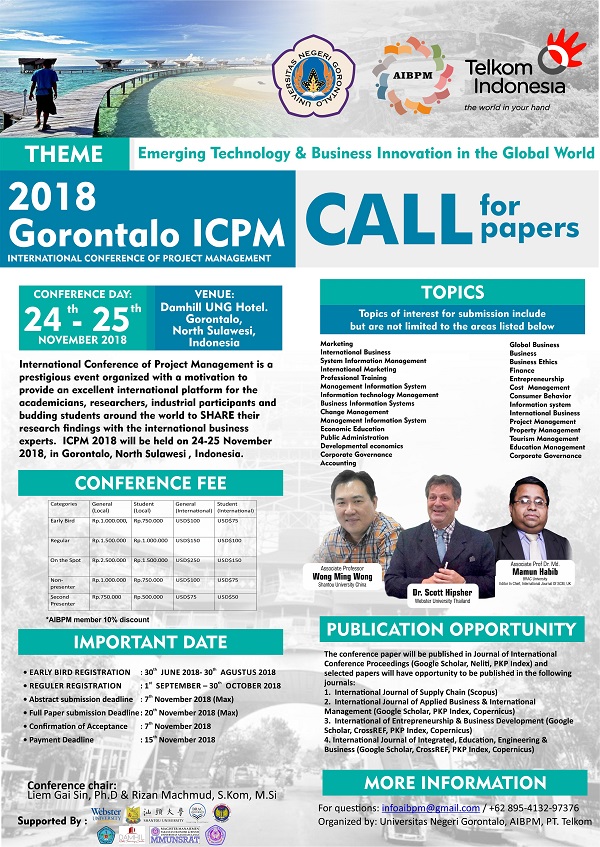 2018 Gorontalo ICPM (International Conference of Project Management