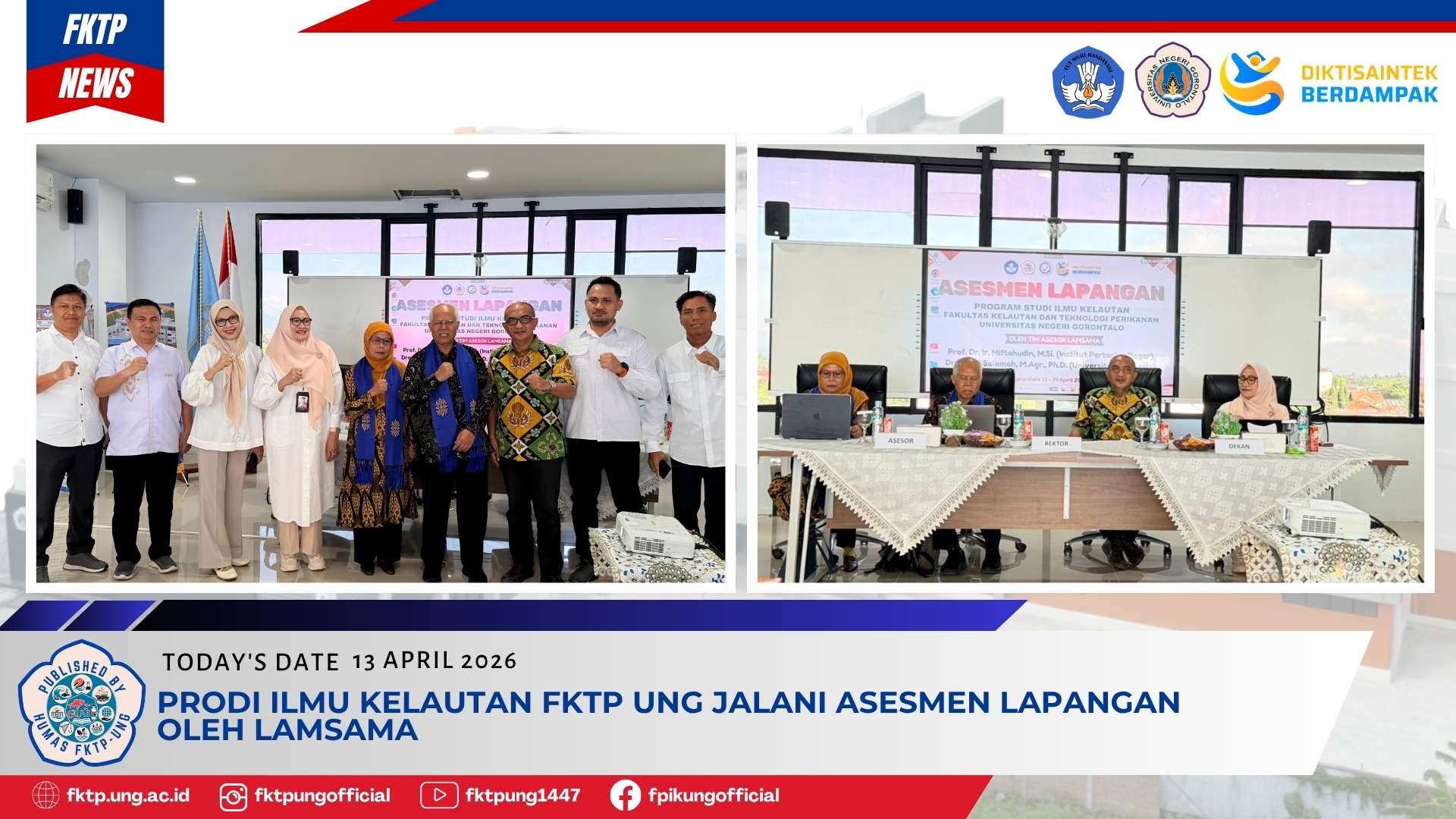 Perkuat Kualitas Akademik, Prodi Ilmu Kelautan FKTP UNG Jalani Asesmen Lapangan LAMSAMA