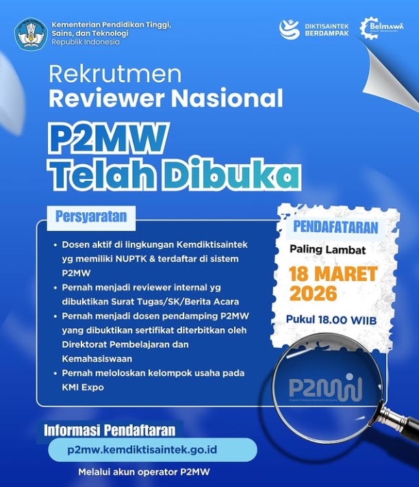Rekrutmen Reviewer Nasional P2MW 2026