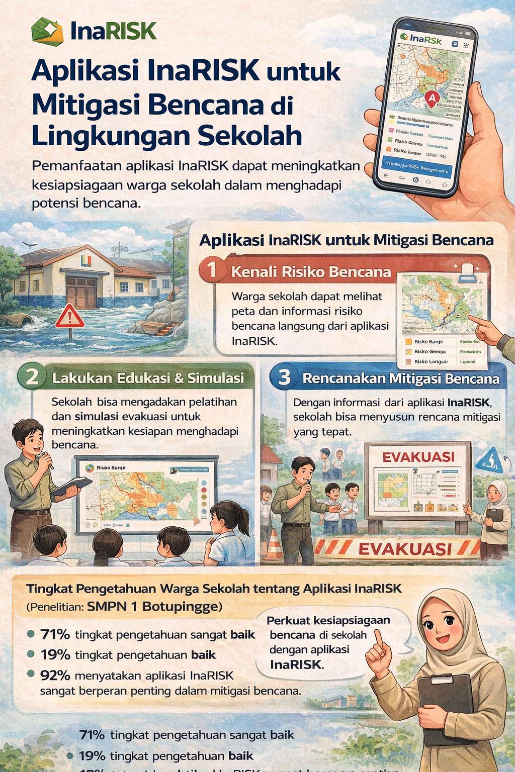 Teknologi untuk Mitigasi Bencana, Pentingnya Aplikasi InaRISK di Lingkungan Sekolah