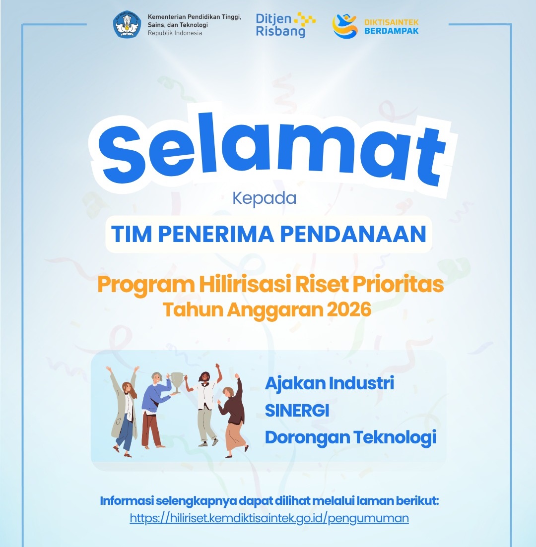 Penerima Pendanaan Program Hilirisasi Riset Prioritas Tahun Anggaran 2026