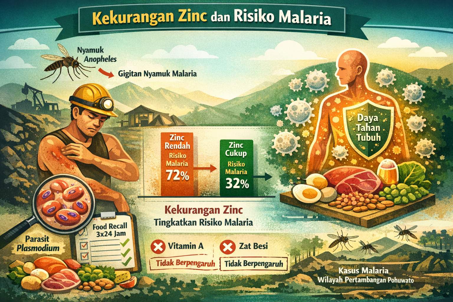Temuan Peneliti Fakultas Kedokteran UNG, Kekurangan Zinc Tingkatkan Risiko Malaria
