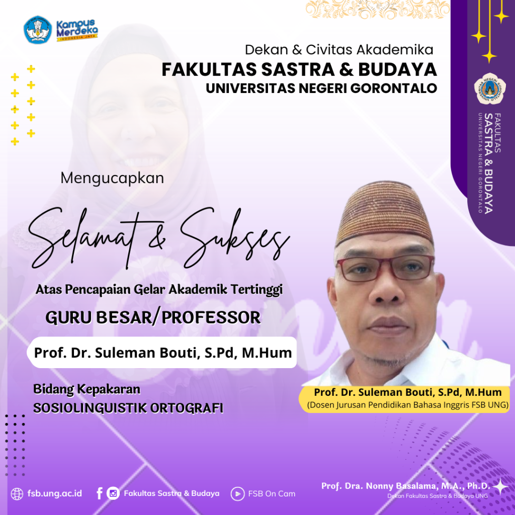 Dosen FSB Raih Gelar Guru Besar Bidang Kepakaran Sociolinguistics Orthography