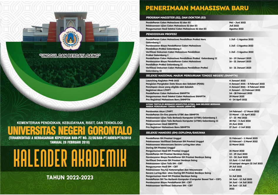 Kalender Akademik UNG Tahun Akademik 2022-2023