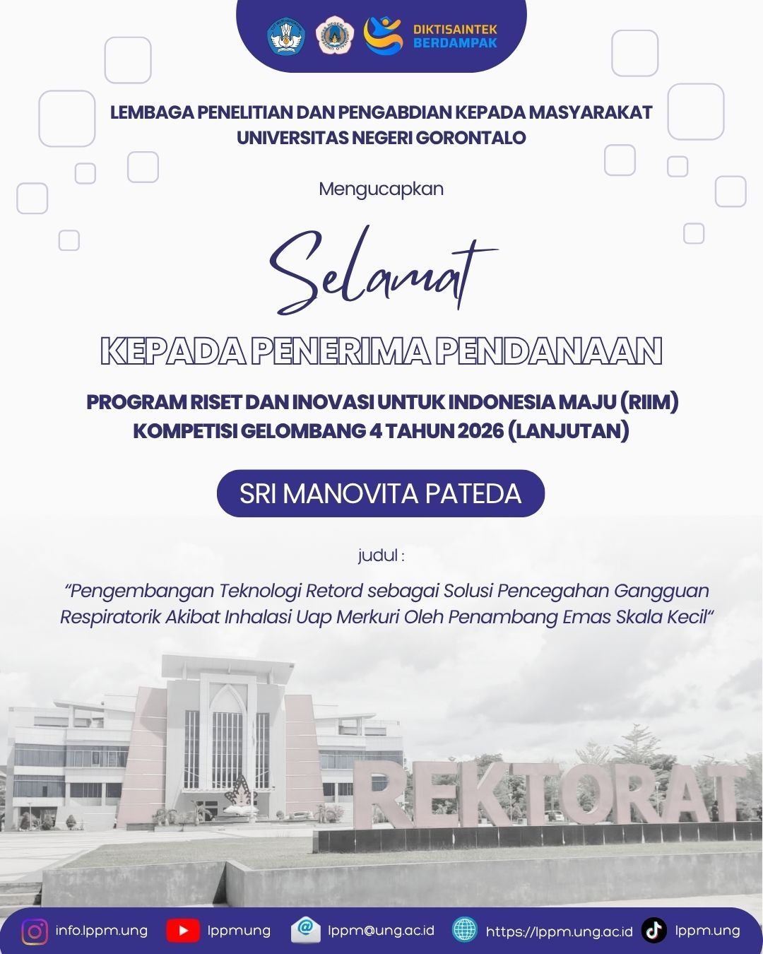 Peneliti Fakultas Kedokteran Raih Pendanaan Riset Nasional RIIM 2026