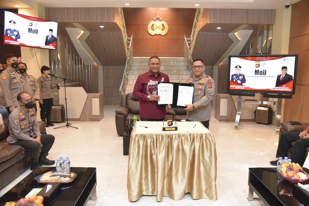 Tandatangani MoU Polda Gorontalo dan UNG Sepakat Jalin Kerjasama