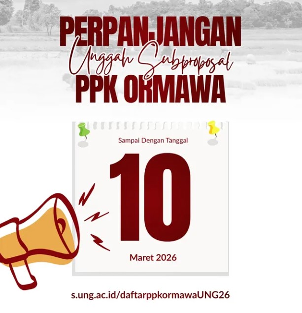Perpanjangan Pengajuan Subproposal PPK Ormawa UNG 2026