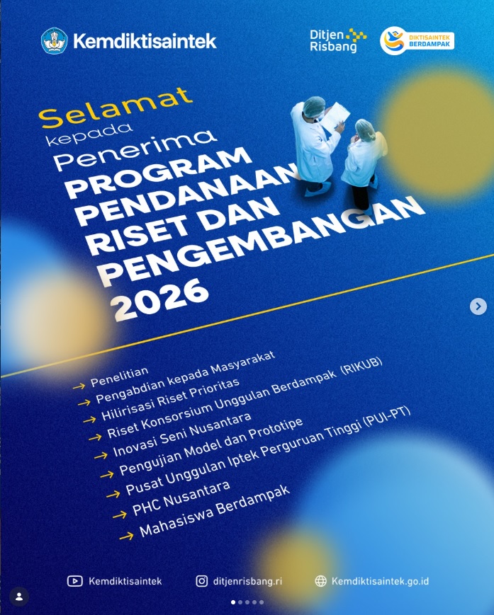 Pendanaan Riset 2026 Resmi Diumumkan: Dorong Inovasi Berdampak untuk Indonesia