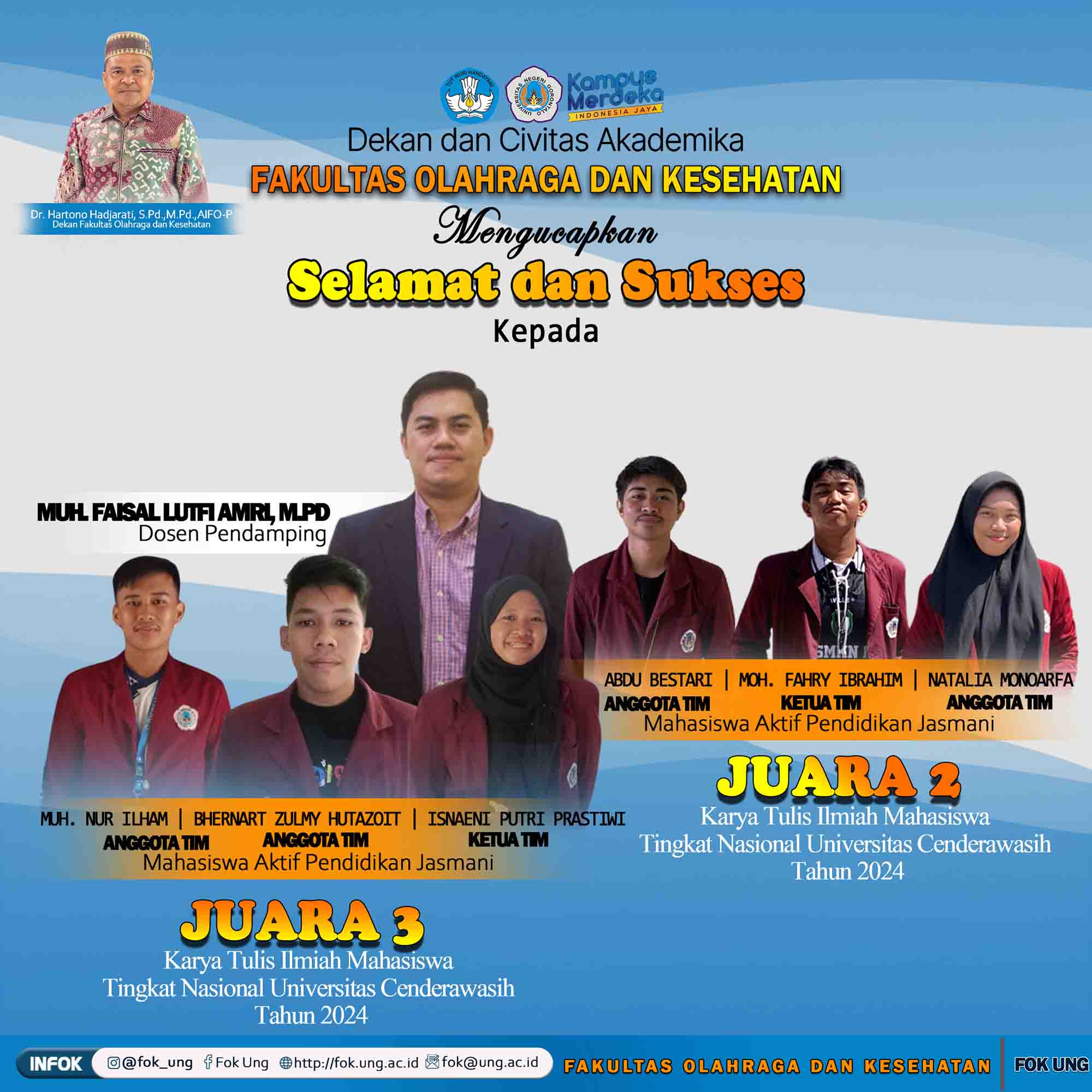 Mahasiswa Fakultas Olahraga dan Kesehatan Raih Prestasi dalam Karya Tulis Ilmiah Tingkat Nasional