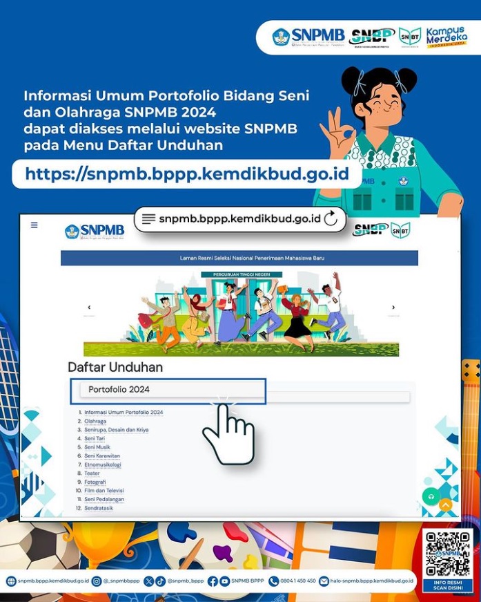INFORMASI RESMI PORTOFOLIO BIDANG SENI & OLAHRAGA SNBP 2024