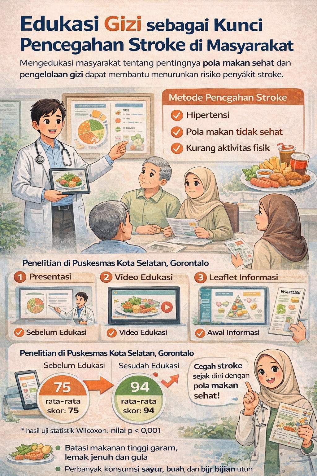 Edukasi Gizi, Kunci Sederhana Cegah Stroke di Masyarakat