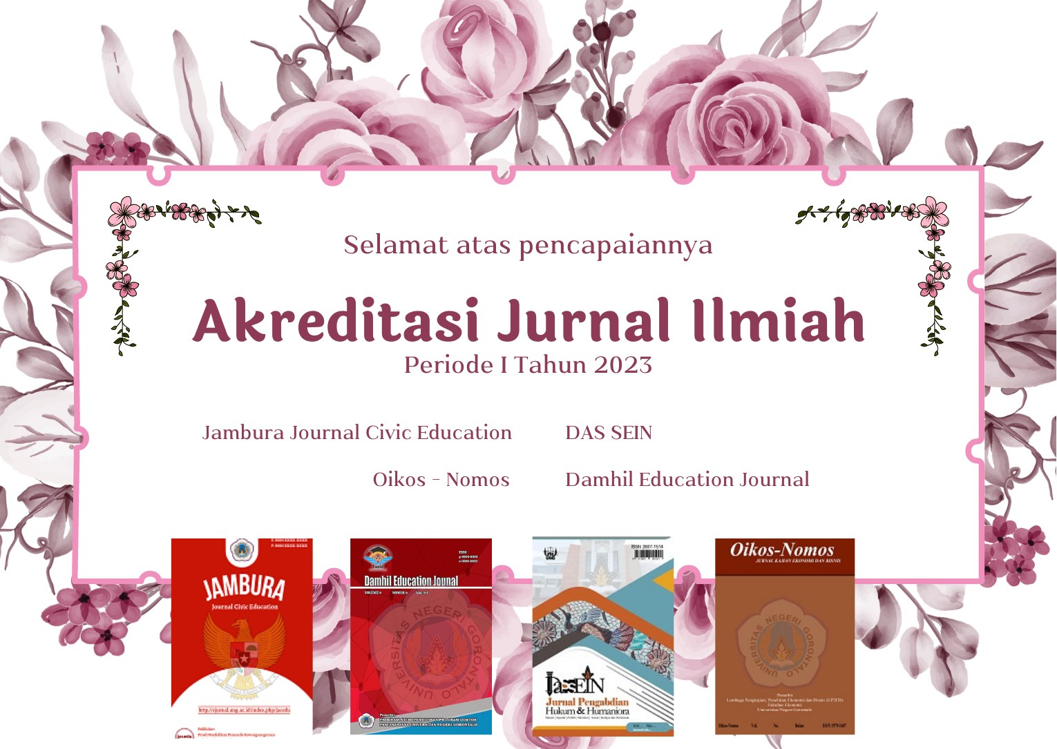UNG Ketambahan 4 Jurnal Baru Terakreditasi Sinta