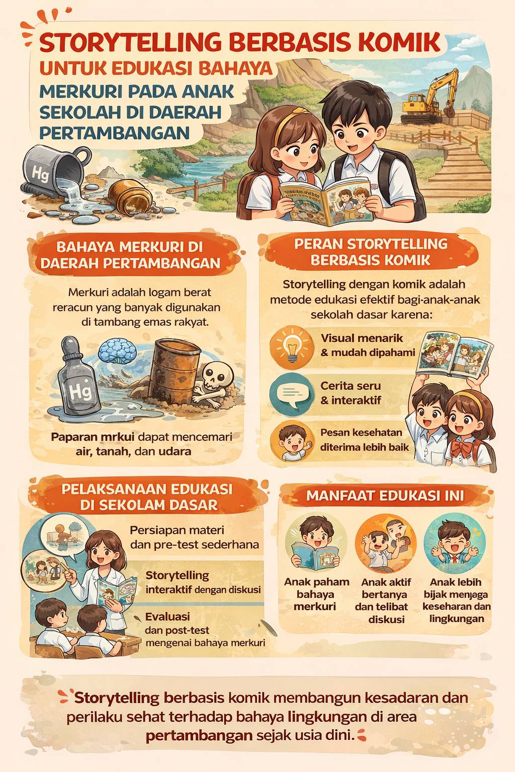 Ketika Cerita Menjadi Edukasi, Storytelling Berbasis Komik untuk Meningkatkan Kesadaran Bahaya Merkuri pada Anak di Wilayah Pertambangan