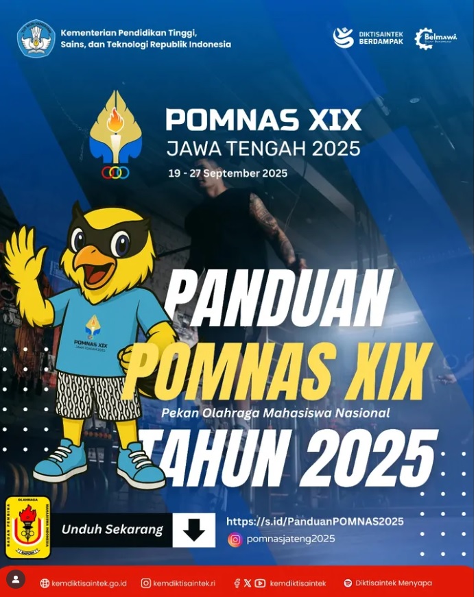 Panduan Pekan Olahraga Mahasiswa Nasional (POMNAS) XIX Tahun 2025