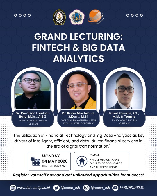 Jadi Narasumber Grand Lecturing, Akademisi FEB UNG Bedah Strategi Financial Technology dan Big Data Analytics