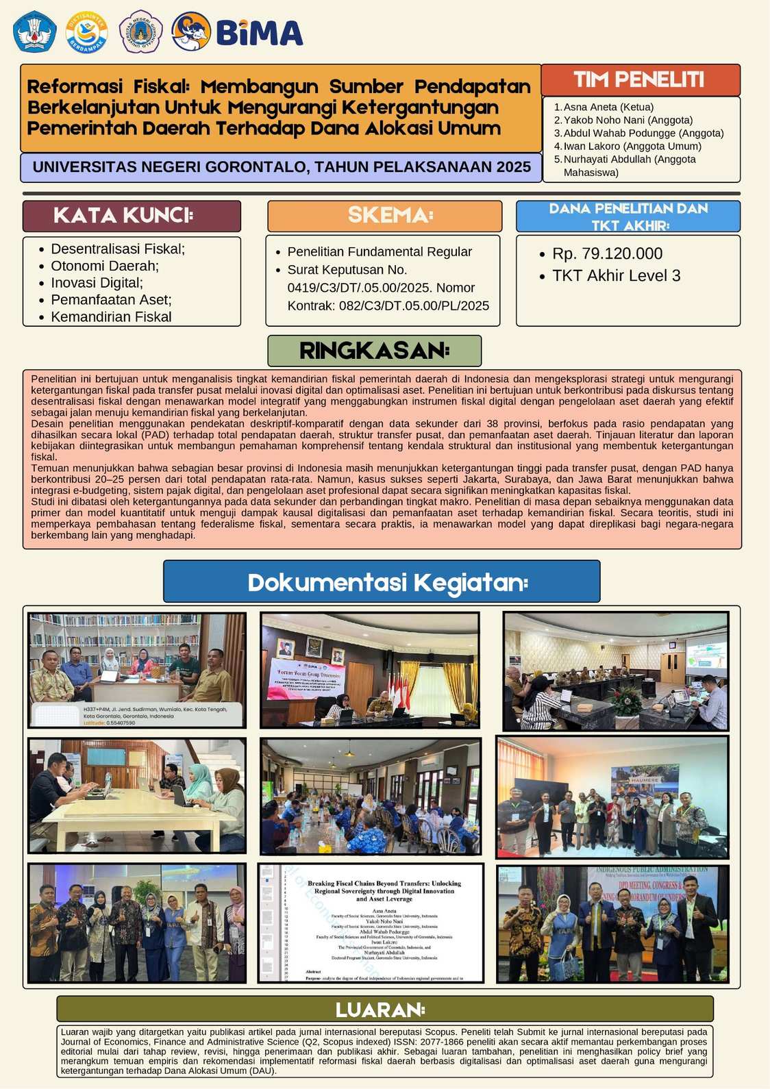 Mengurangi Ketergantungan Dana Alokasi Umum, Riset UNG Tawarkan Model Reformasi Fiskal Daerah