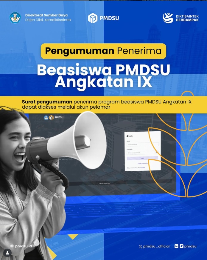 Pengumuman Penerima Beasiswa PMDSU Angkatan IX