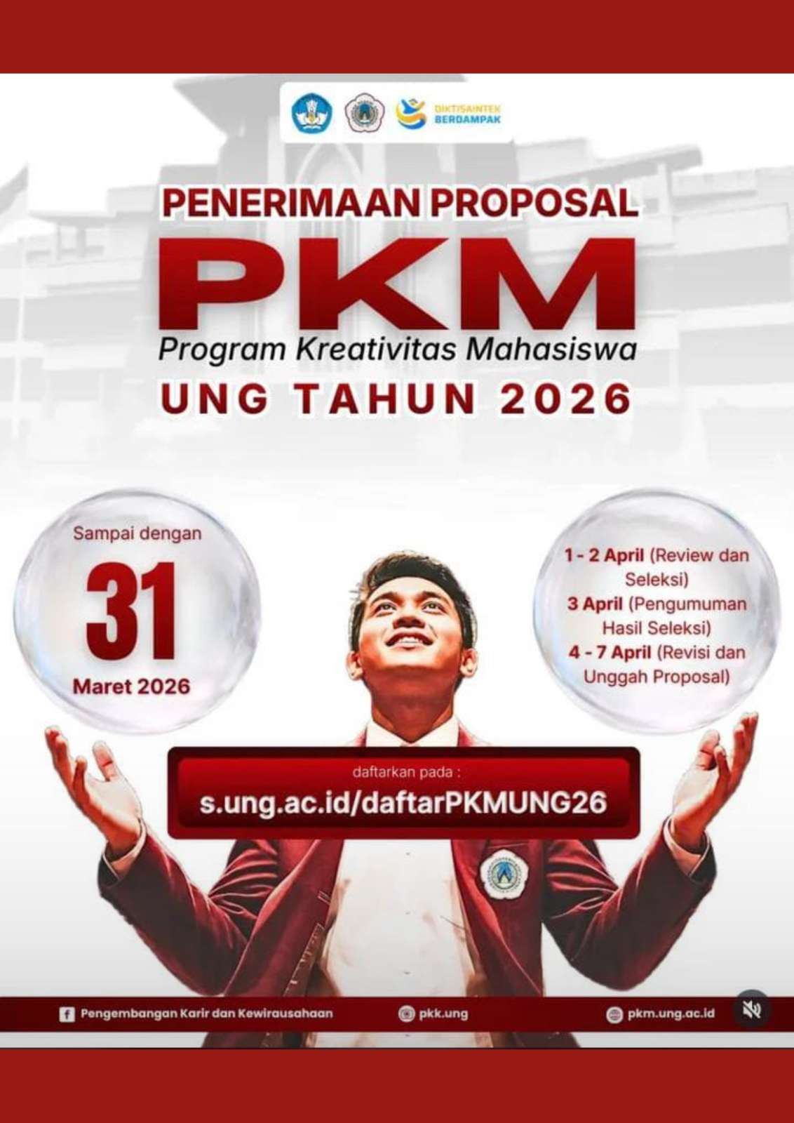 Penerimaan Proposal Program Kreativitas Mahasiswa (PKM) Tahun 2026 Universitas Negeri Gorontalo