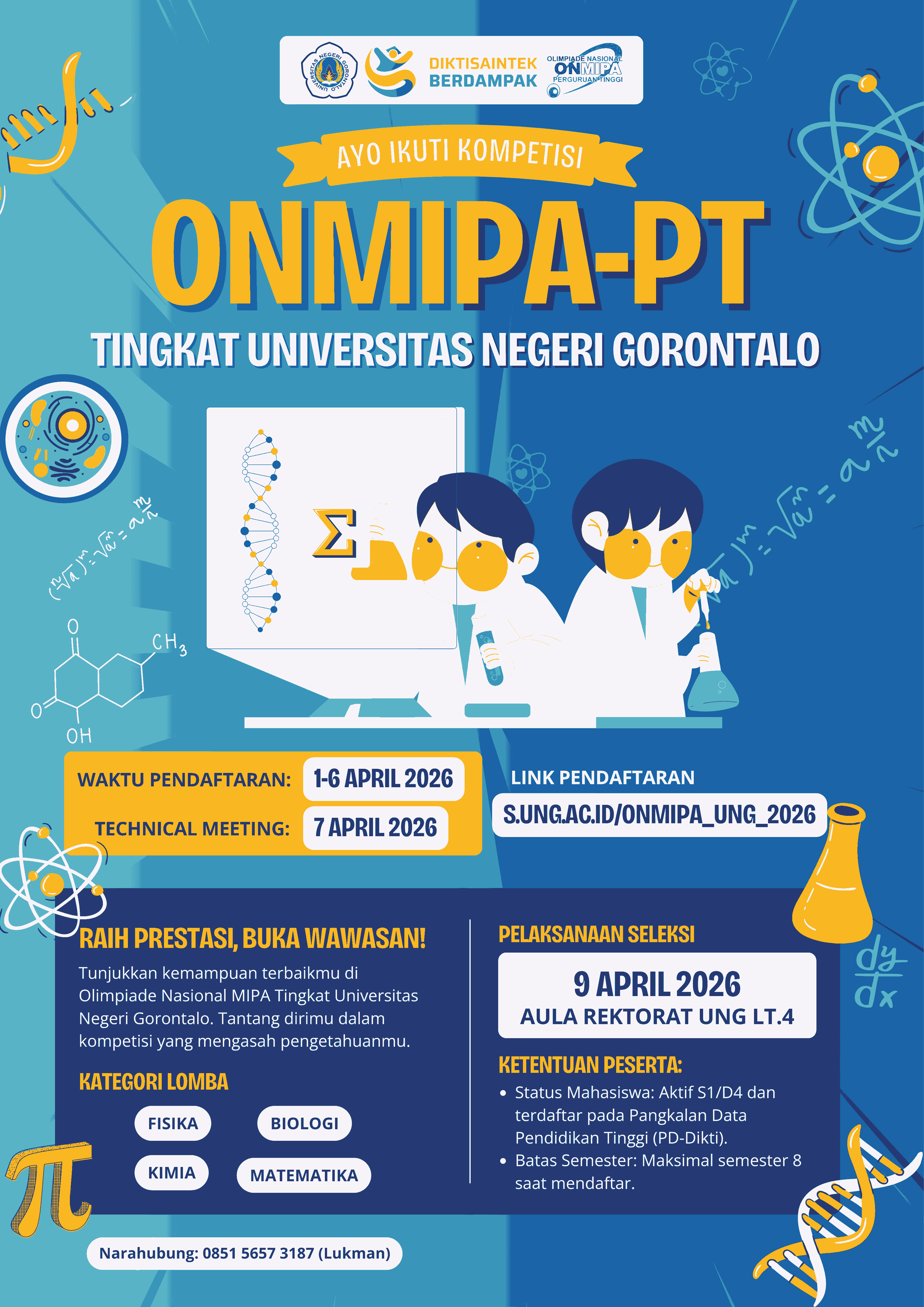 ONMIPA-PT 2026, Saatnya Mahasiswa Unjuk Kemampuan Bidang Ilmu Sains, Matematika dan IPA