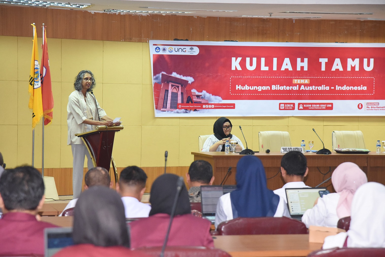 Hadir di UNG, Australian Deputy Ambassador to Indonesia Sampaikan Kuliah Tamu untuk Dosen dan Mahasiswa