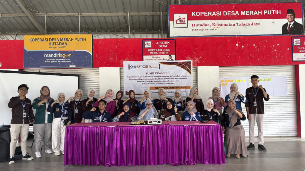 Perkuat Kesiapsiagaan Ibu Hamil Saat Bencana, Mahasiswa KKN Profesi Kesehatan UNG Latih Kader Desa Hutadaa Lewat Program BUMIL TANGGUH