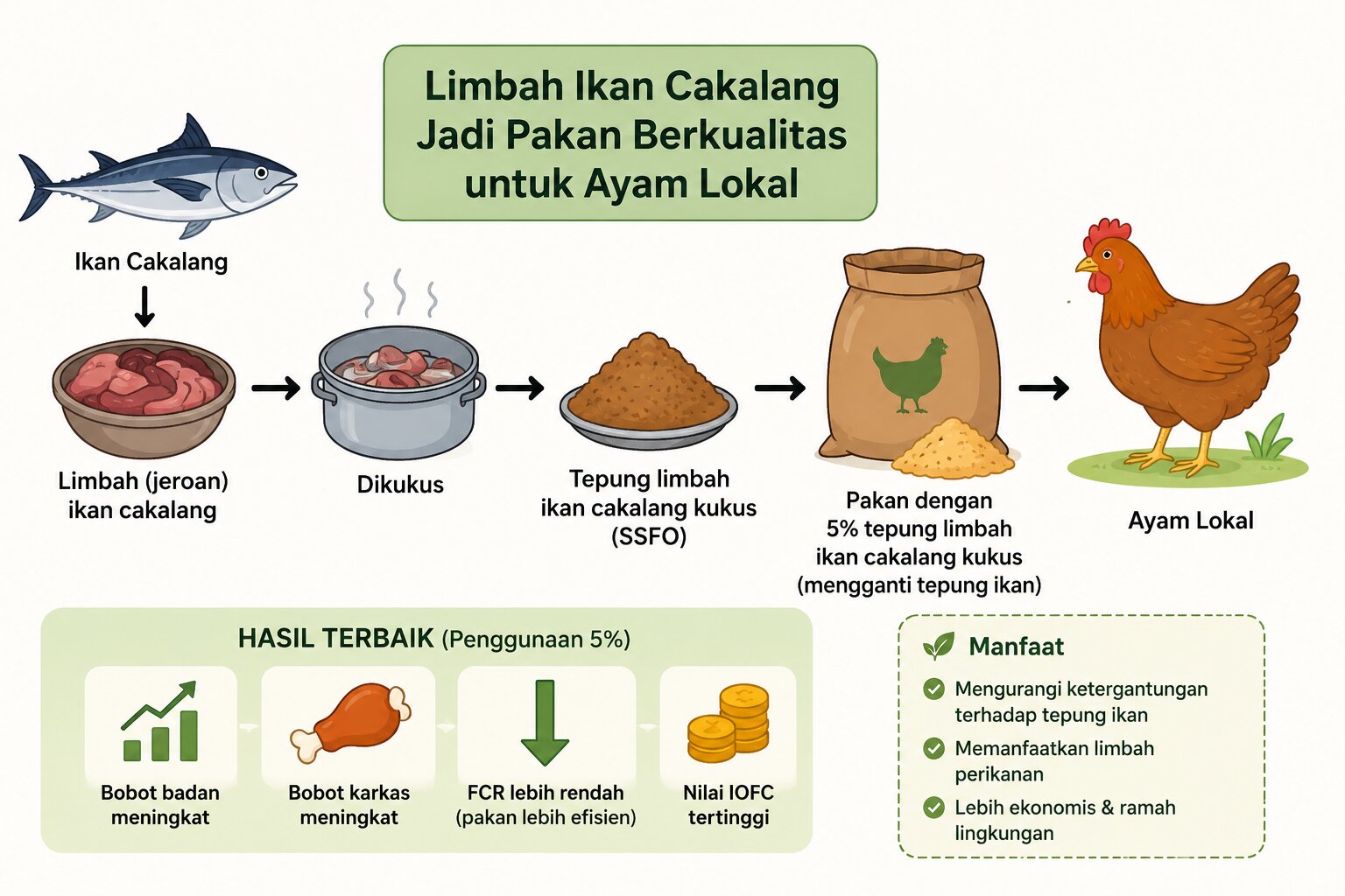 Peneliti UNG Ungkap Tepung Ikan Cakalang Berpotensi Tingkatkan Produktivitas Ayam Lokal 