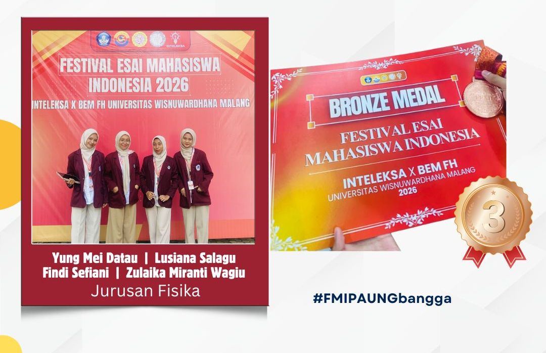 Mahasiswa FMIPA Raih Medali Perunggu di Festival Esai Mahasiswa Indonesia (FEMI) 2026