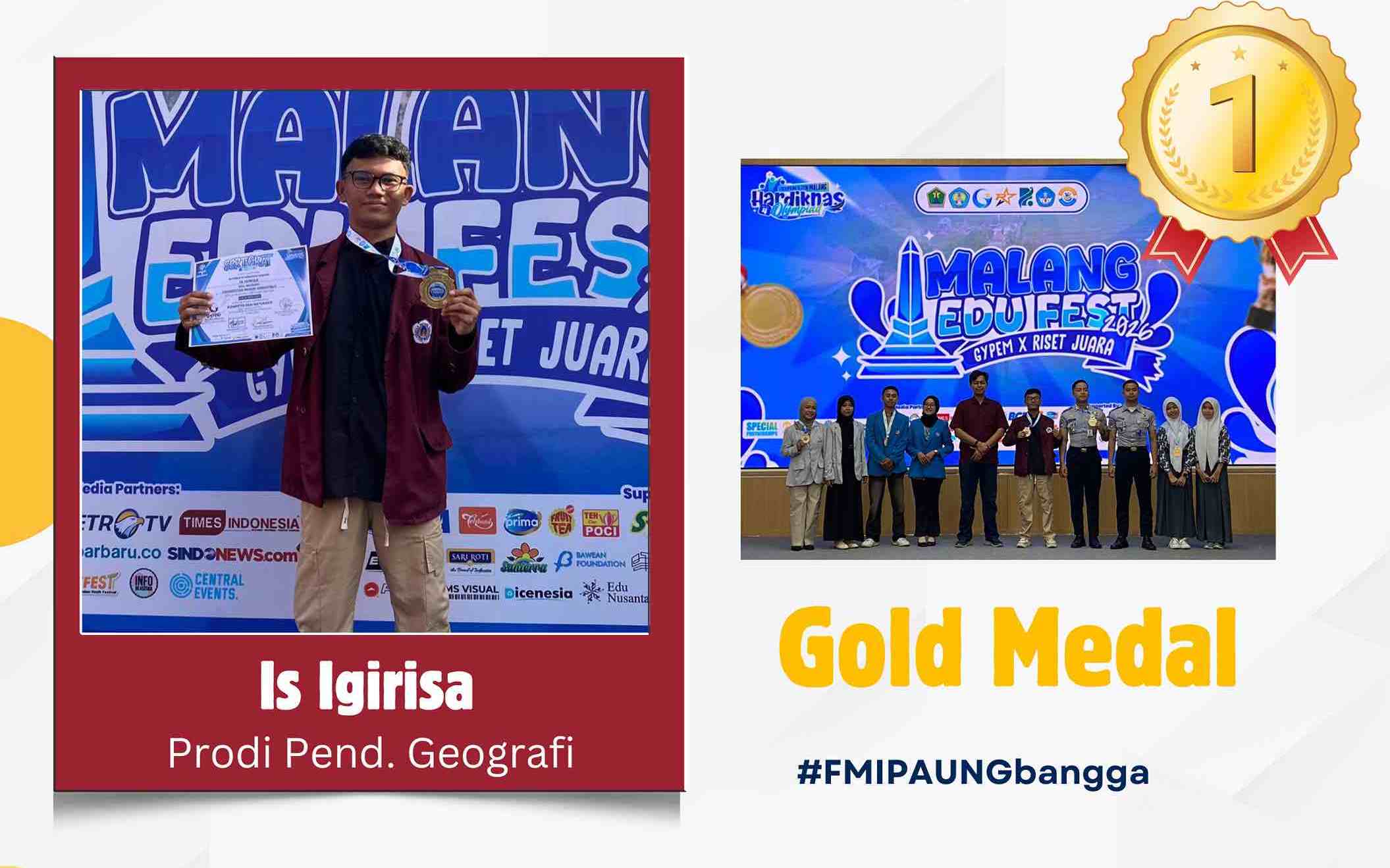 Mahasiswa FMIPA Raih Medali Emas pada Esai Competition di ITN Malang