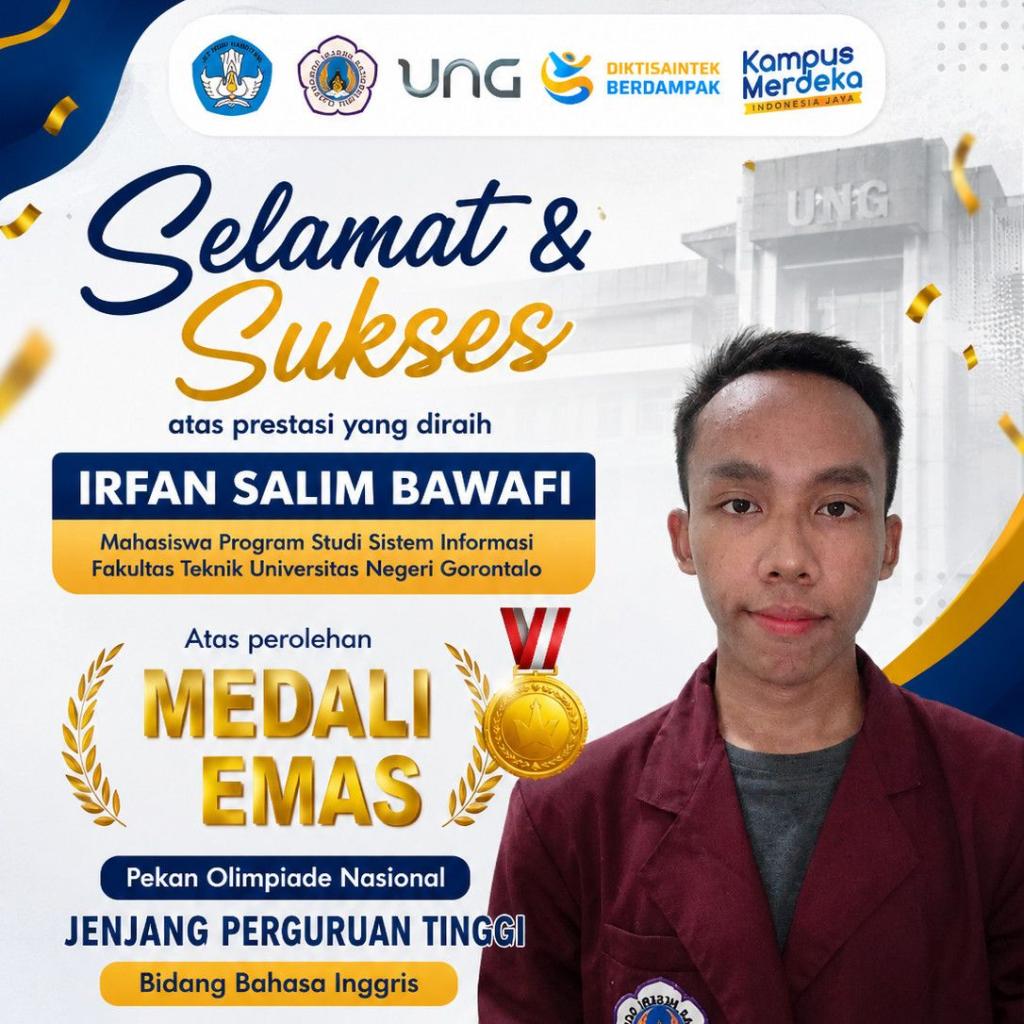 Mahasiswa Sistem Informasi FT Raih Medali Emas Nasional Bidang Bahasa Inggris