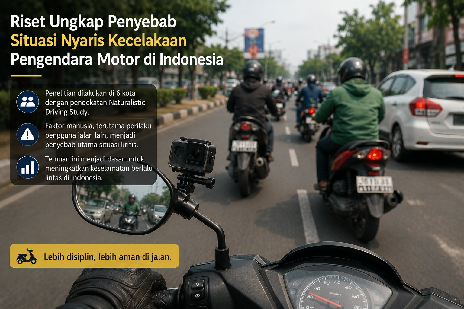 Penelitian Kolaboratif Ungkap Faktor Dominan Penyebab Situasi Kritis Keselamatan Berkendara Sepeda Motor