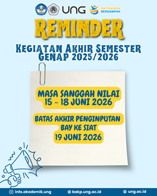Pengumuman Masa Sanggah Nilai dan Batas Penginputan Nilai ke SIAT