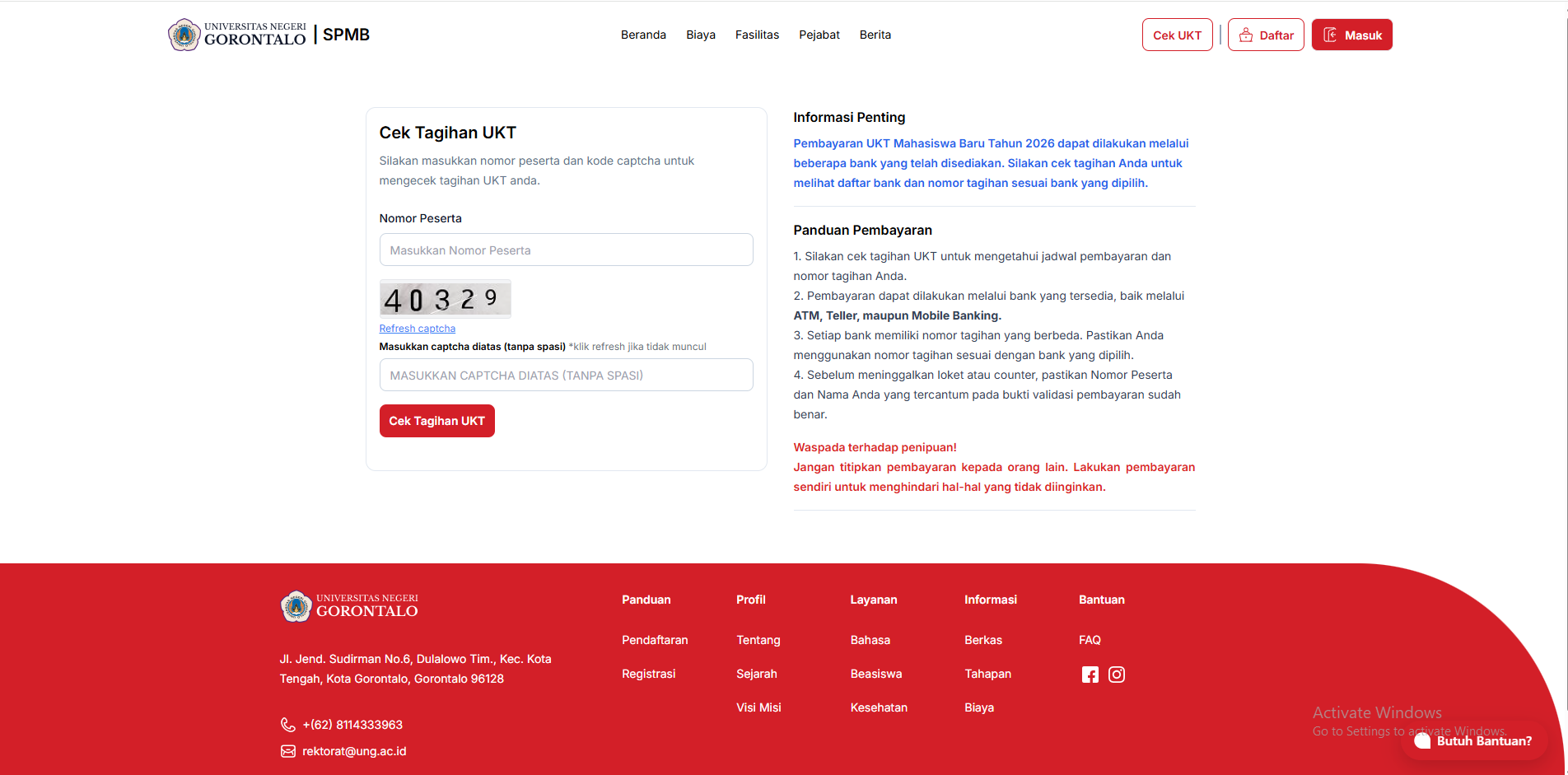 Informasi Cara Melakukan Cek UKT Mahasiswa Baru UNG