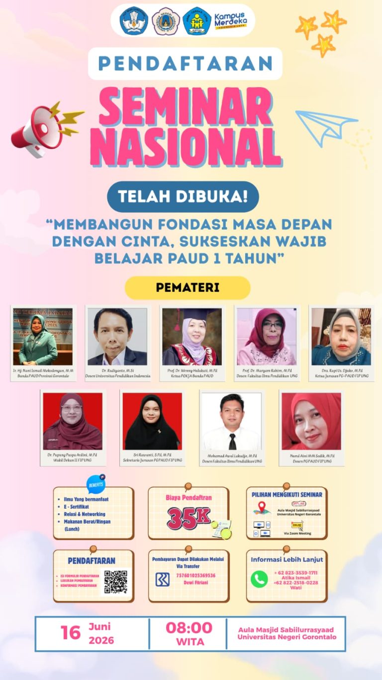 Menyiapkan Generasi Emas Sejak Dini, FIP UNG Gelar Seminar Nasional PAUD