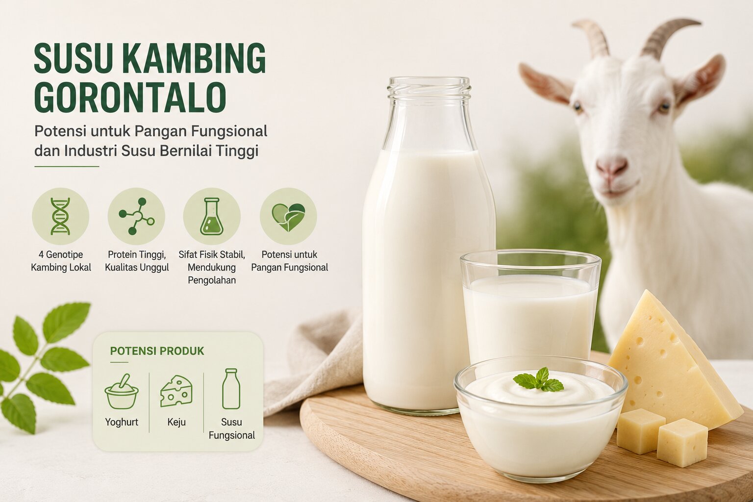 Riset Ungkap Potensi Susu Kambing Gorontalo untuk Pangan Fungsional dan Industri Susu Bernilai Tinggi