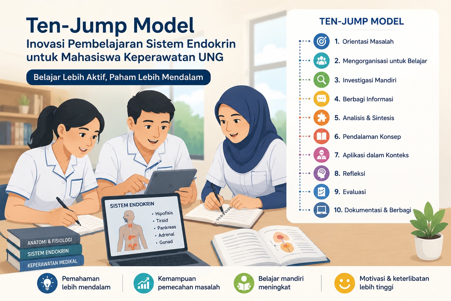 Ten-Jump Model, Inovasi Pembelajaran Sistem Endokrin bagi Mahasiswa Keperawatan UNG